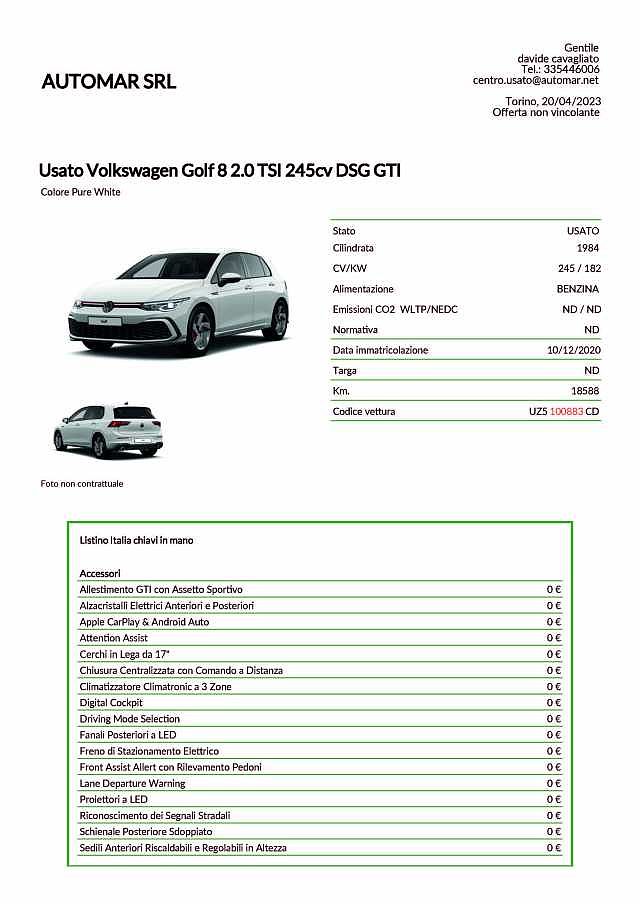 Volkswagen Golf 8ª serie 2.0 TSI GTI DSG