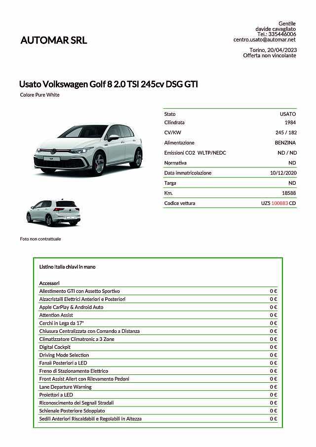 Volkswagen Golf 8ª serie 2.0 TSI GTI DSG